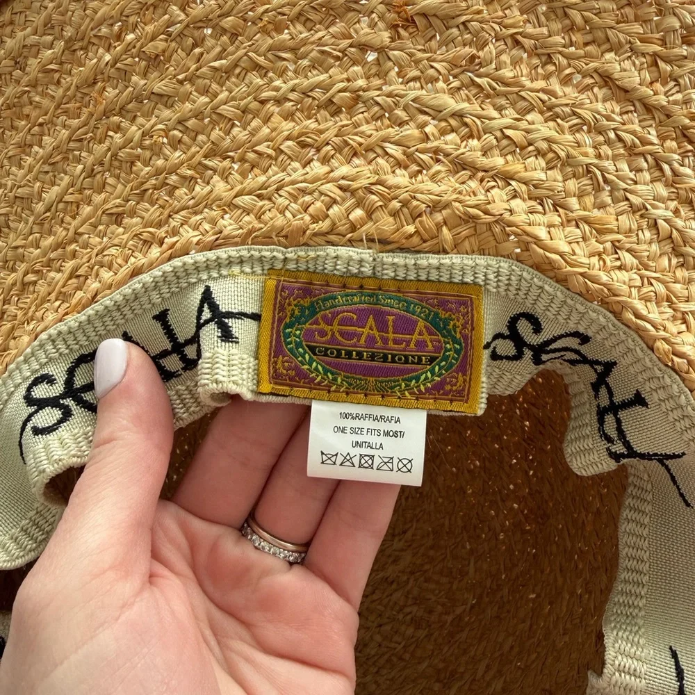 Scala Women’s Wide Brim Raffia Floppy Straw Hat White One Size